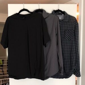 Lot of Men's James Campbell Thomas Dean Gray and Black Checkered Shirts Size L